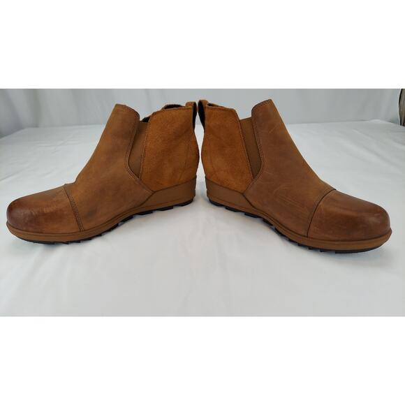 Sorel Evie II Wedge Chelsea Ankle Wedge Leather Boot Brown Size 9.5 - Picture 5 of 8